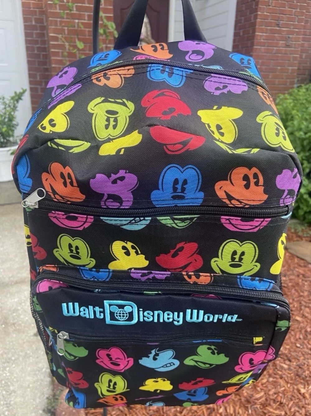 Walt Disney World Parks Large Backpack Colorful Mickey Mouse Silhouettes Rainbow